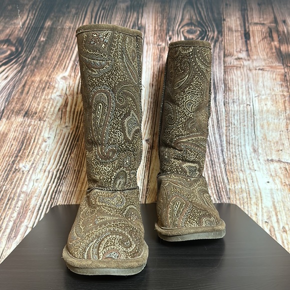 Zealand Alpine Paisley Print Tall Boots Womens Sz 7 - Picture 2 of 13